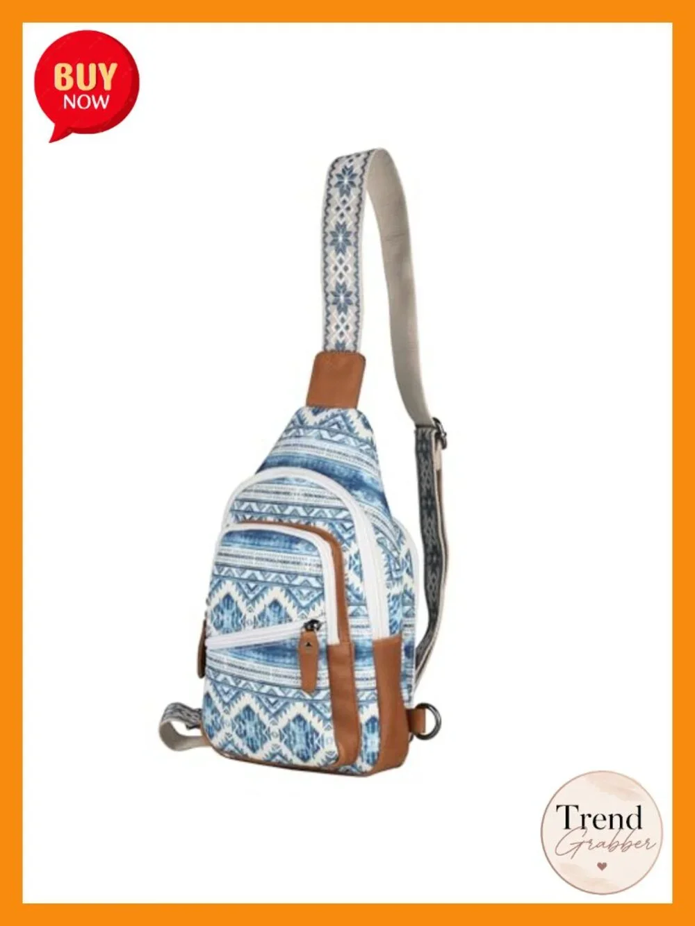 Canvas & Leather Concealed Carry Sling Bag Crossbody with Adjustable Strap